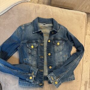 Michael Kors Blue Jean Jacket with Gold Accents